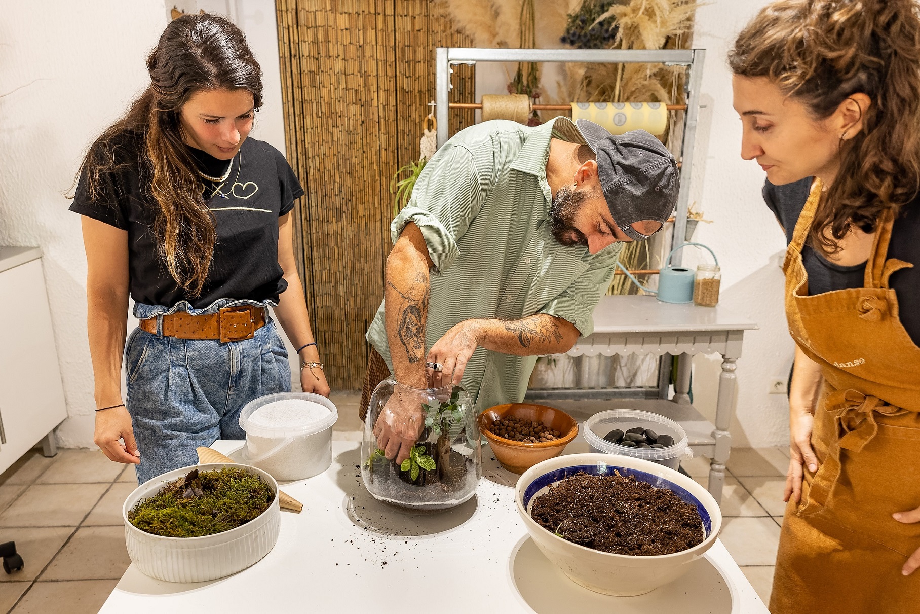 Photo bouquet en fleurs séchées